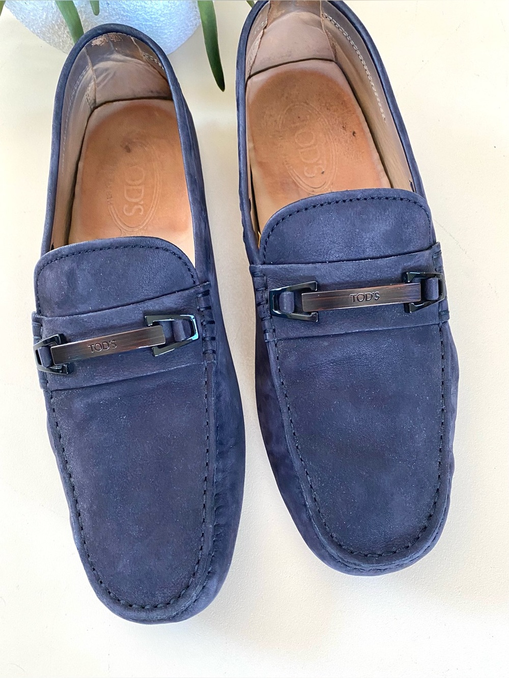 TOD’S - Navy Suede Driver Loafers + Box - Picture 3 of 16